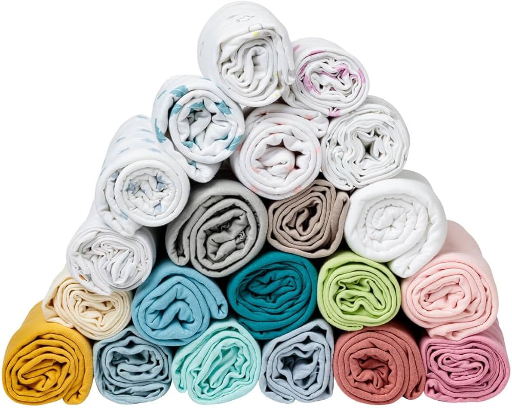 Draps Housse Bébé 100% Coton – Lot de 2 | 60×120 cm | Jersey Doux & Résistant – Blanc/Vert