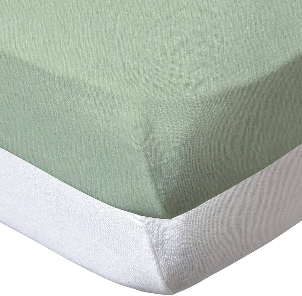 Draps Housse Bébé 100% Coton – Lot de 2 | 70×140 cm | Jersey Ultra Doux – Blanc/Vert