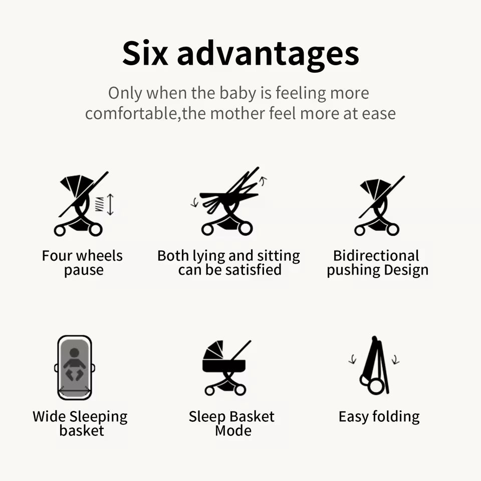 Poussette 3 en 1 Légère & Compacte – Tous Terrains