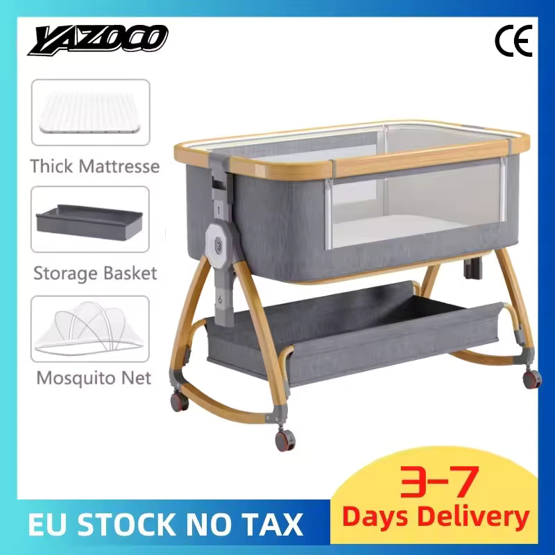 Berceau Bébé 3-en-1 – Berceau de chevet & Parc – Hauteur réglable