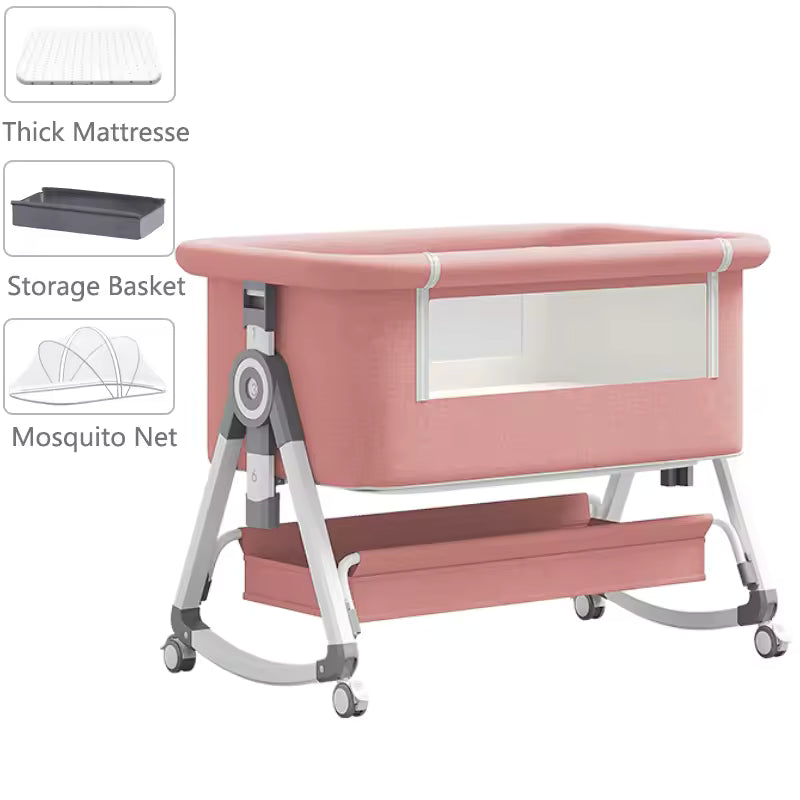 Berceau Bébé 3-en-1 – Berceau de chevet & Parc – Hauteur réglable